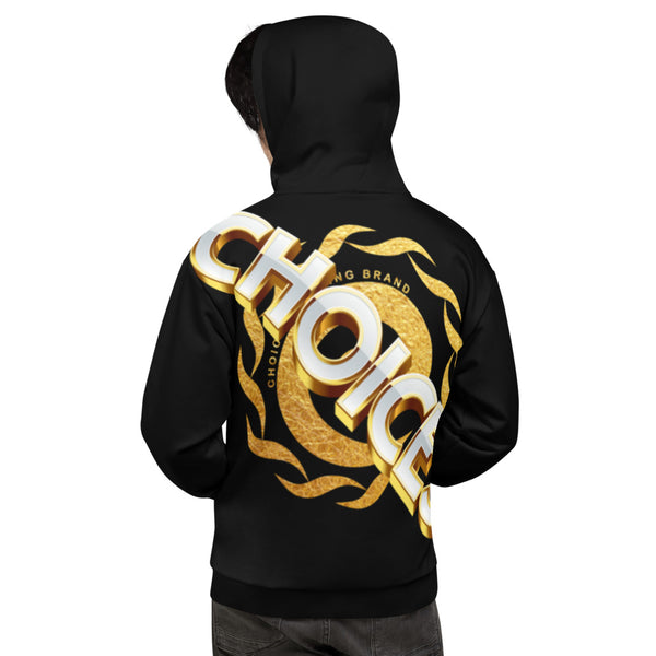 Gold Choices on Black Full Back Pullover Hoodie*