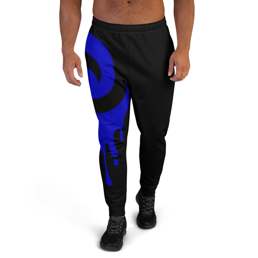 Royal Blue Drip on Black Joggers