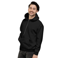 Mocha1 White on Black Full Back Pullover Hoodie*