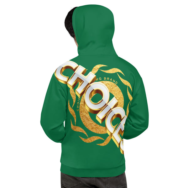 Gold Choices on Green Full Back Pullover Hoodie*