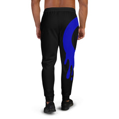 Royal Blue Drip on Black Joggers