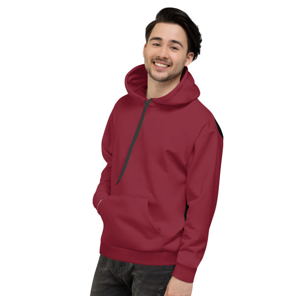 Black Drip on Burgundy Full Back Pullover Hoodie*