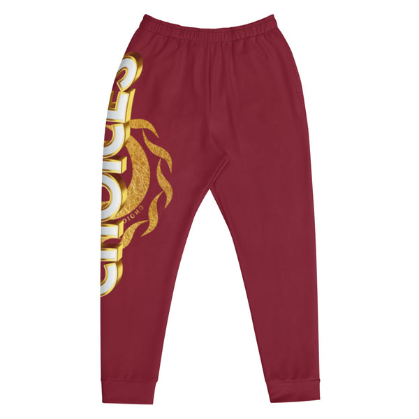 Gold Choices on Burgundy Men's Poly Joggers*