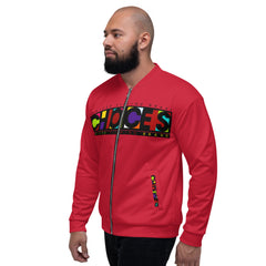 Block Red Bomber Jacket*