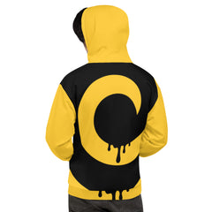 Black Drip on Yellow Full Back Pullover Hoodie*