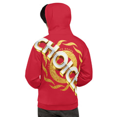 Gold Choices on Red Full Back Pullover Hoodie*