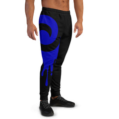 Royal Blue Drip on Black Joggers