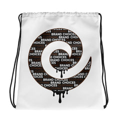 Mocha1 Black on White Drawstring Bag*