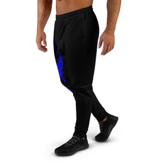 Royal Blue Drip on Black Joggers